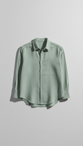 Linen Button-Down Shirt Sage Tint
