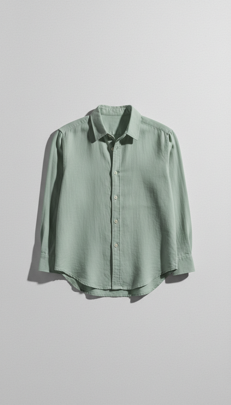 Linen Button-Down Shirt Sage Tint